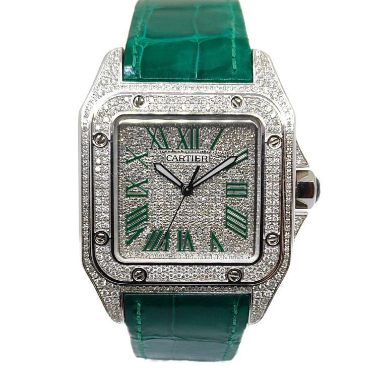Cartier Santos 100 Custom Diamonds