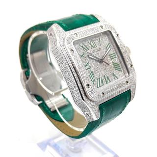 Cartier Santos 100 Custom Diamonds