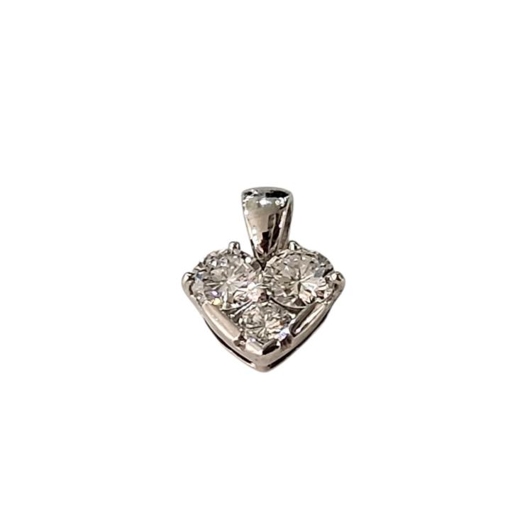 Pendentif Diamants et Or Blanc 18 Ct