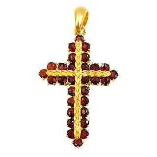 Pendentif Or 18 Ct & Grenats