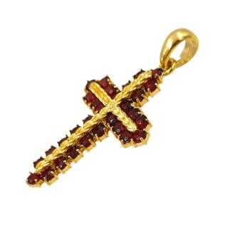 Pendentif Or 18 Ct & Grenats