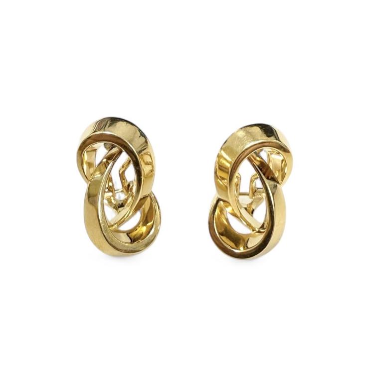 Boucles d'oreilles à pince Or jaune 18 carats