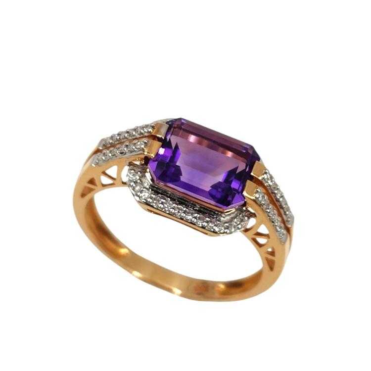 Bague Or 18 Ct Améthyste&Diamants