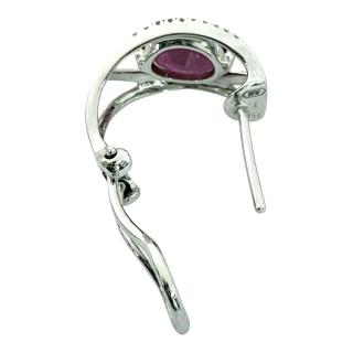 Boucles D'Oreilles Or 18Ct Diamants & Rubis