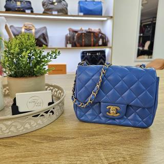 Mini Sac à Bandoulière Chanel Timeless Bleu