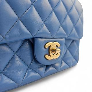 Mini Sac à Bandoulière Chanel Timeless Bleu