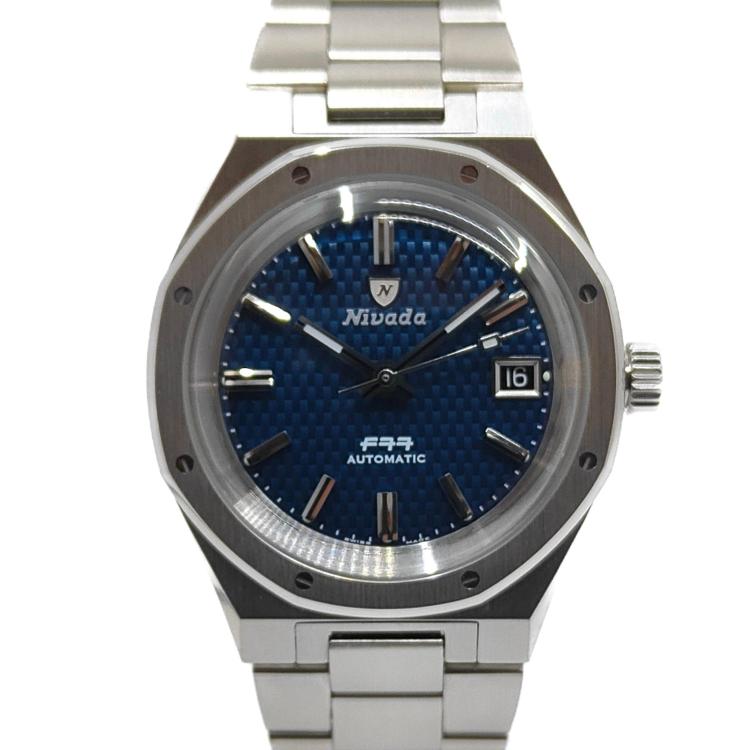 Nivada Grenchen F77 Blue Date