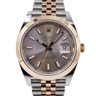 Rolex Date Just two tone everose sundust dial 41 mm