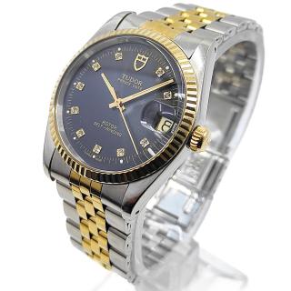 Tudor Rolex Prince Date Black Dial Diamonds