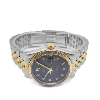 TUDOR ROLEX PRINCE DATE BLACK DIAL DIAMONDS 34MM AUTOMATIQUE