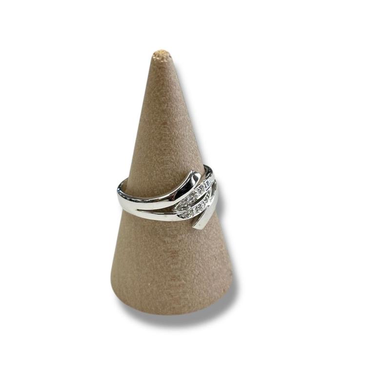Bague or blanc 18ct et diamants