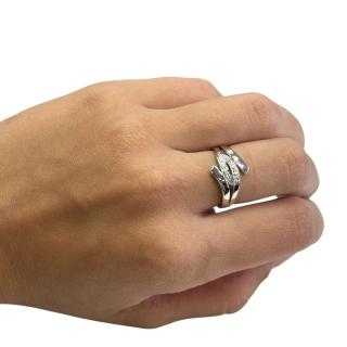 Bague or blanc 18ct et diamants