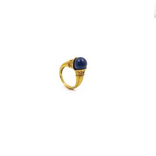 Bague Or Jaune 18 Ct et Pierre SODALITE 7.60G ILIAS...