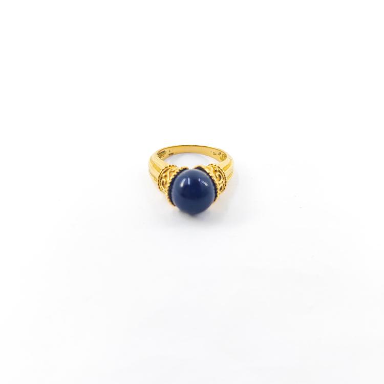 Bague Or Jaune 18 Ct et Pierre SODALITE 7.60G ILIAS LALAOUNIS