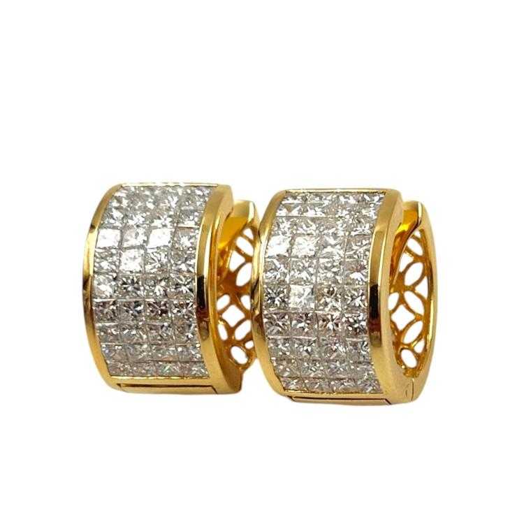 Boucles d'Oreilles Or 18 Ct & Diamants