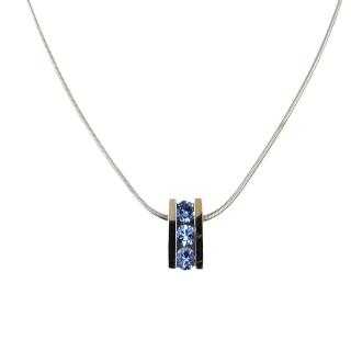 Collier Or Blanc 18 Ct & Tourmaline