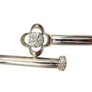 Bracelet Or Blanc 18 Ct & Diamants