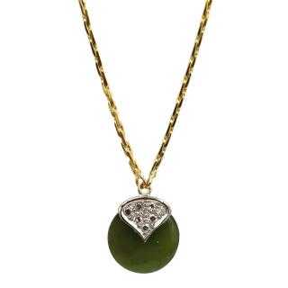 Collier Or Jaune 18 Ct & Jade