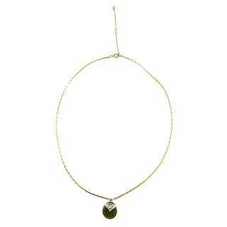 Collier Or 18 Ct Jade&Diamants