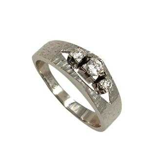 Bague Or Blanc 18 Ct & Diamants