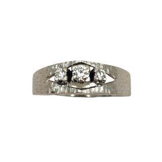 Bague Or Blanc 18 Ct & Diamants