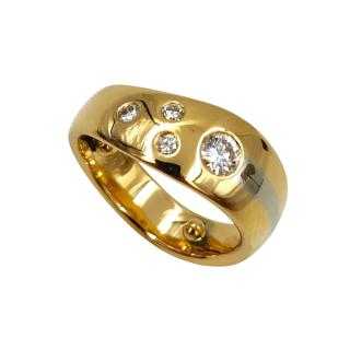Bague Or Jaune 18 Ct & Diamants