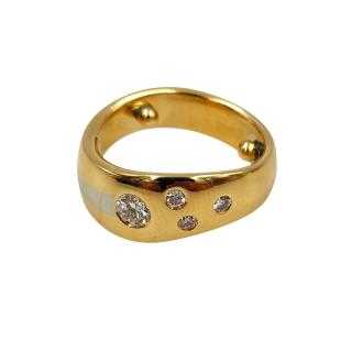 Bague Or Jaune 18 Ct & Diamants