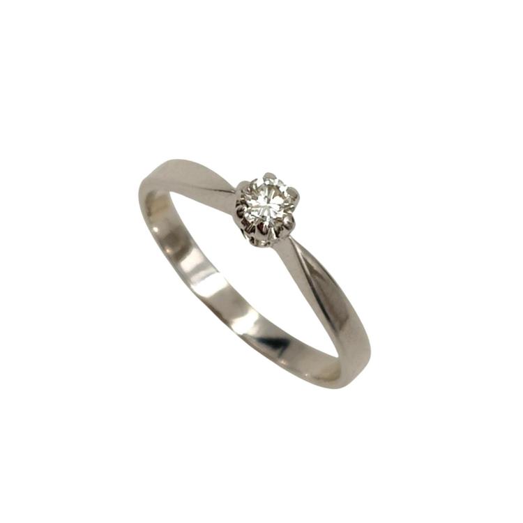 Bague Or Blanc 18 Ct & Diamant
