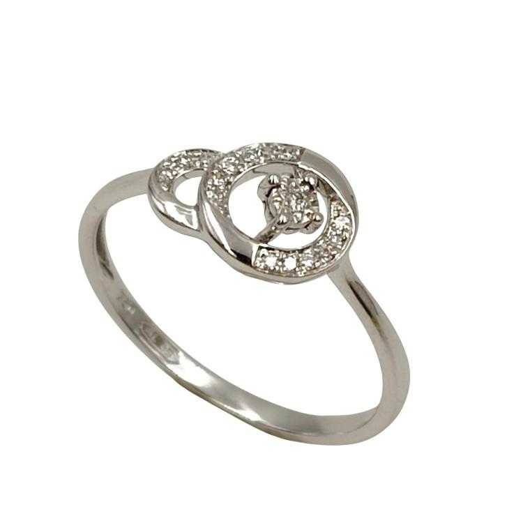 Bague Or Blanc 18 Ct & Diamants