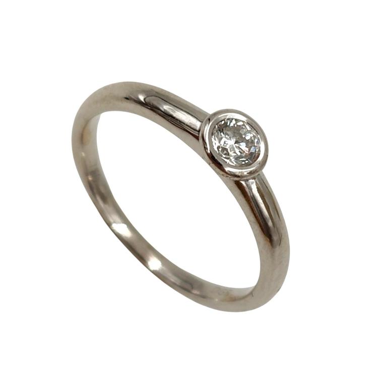 Bague Or Blanc 18 Ct & Diamant