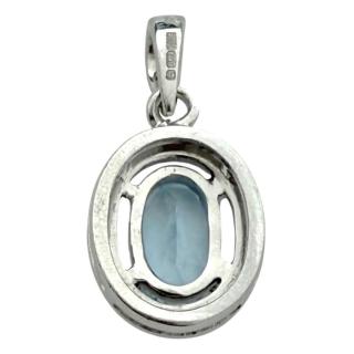 Pendentif Or 18Ct Diamants & Aquamarine