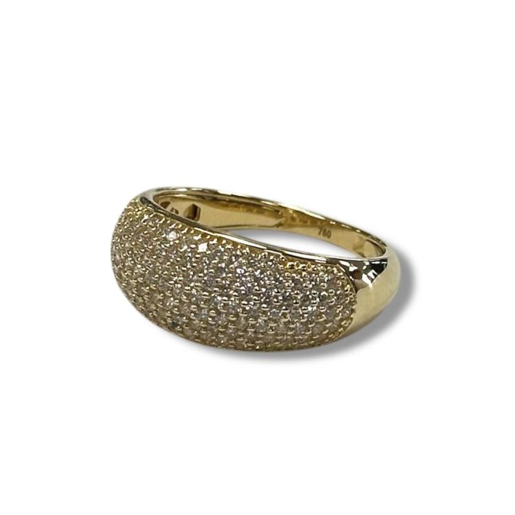 Bague or jaune 18ct avec diamants