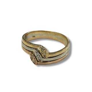 Bague 3 ors 18ct avec diamants