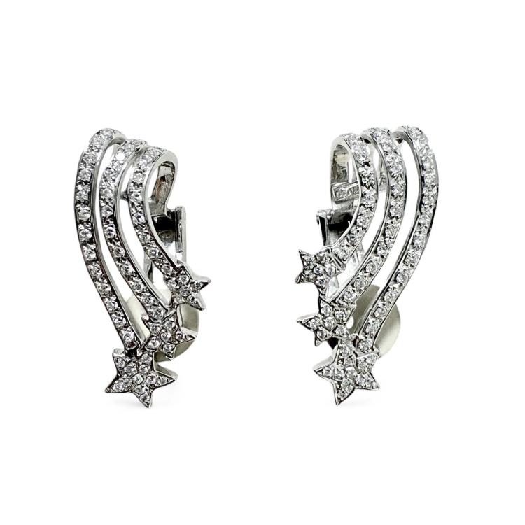 Boucles d'oreilles à pince Or Blanc