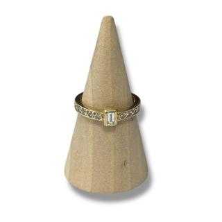 Bague or jaune 18ct avec diamants