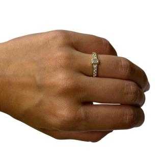 Bague or jaune 18ct avec diamants