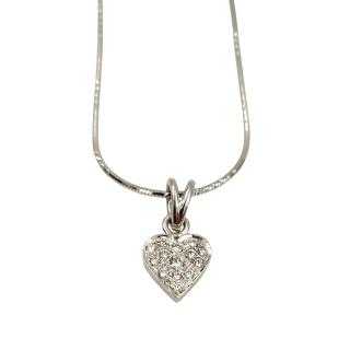 Collier Or Blanc 18 Ct & Diamants