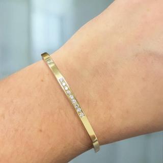 Jonc Or jaune 18ct et Diamants