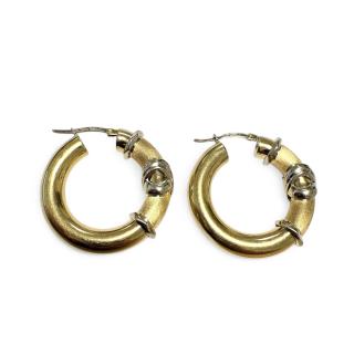 Boucles d'oreilles Or jaune et blanc 18 carats