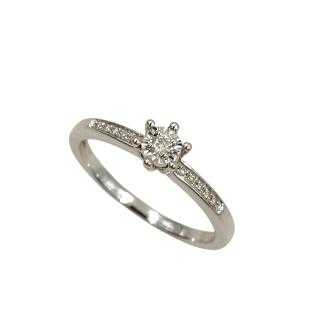 Bague Or Blanc 18 Ct & Diamants