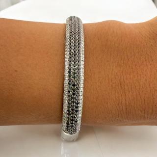 Bracelet Jonc Or 18CT & Diamants Blancs/Noirs
