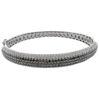 Bracelet Jonc Or 18CT & Diamants Blancs/Noirs
