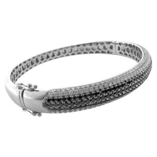 Bracelet Jonc Or 18CT & Diamants Blancs/Noirs