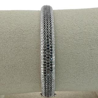 Bracelet Jonc Or 18CT & Diamants Blancs/Noirs