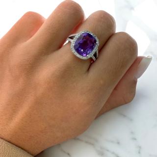 Bague Meylan Or 18ct Améthyste & Diamants