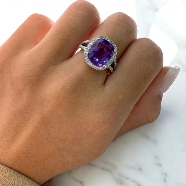 Bague Meylan Or 18ct Améthyste & Diamants