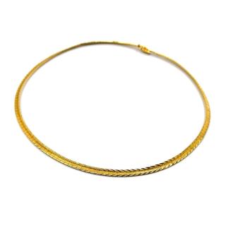 Collier Tour de Cou Or Jaune 18k Maille Serpent