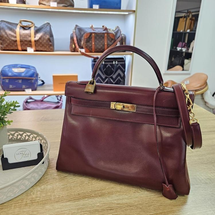 Sac à main Hermès Kelly 32 Bordeaux