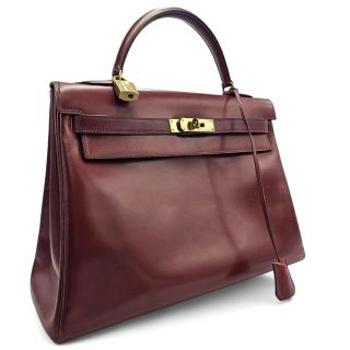 Sac à main Hermès Kelly 32 Bordeaux