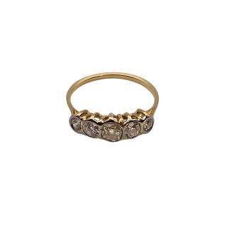 BAGUE OR JAUNE 18 CT ET DIAMANTS